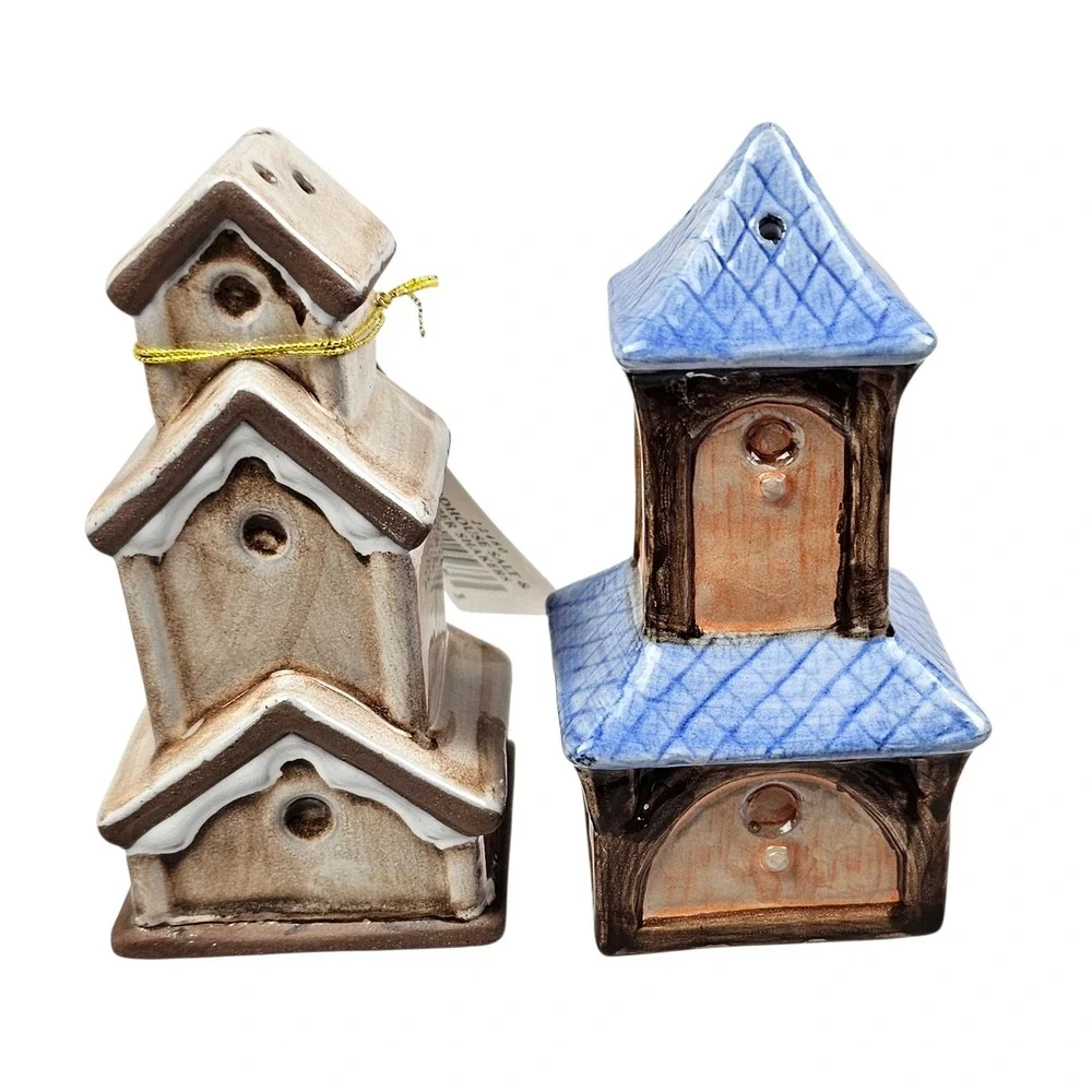 Possible Dreams‎ Judiths Garden Birdhouse Salt and Pepper Shakers 22480 2000 New